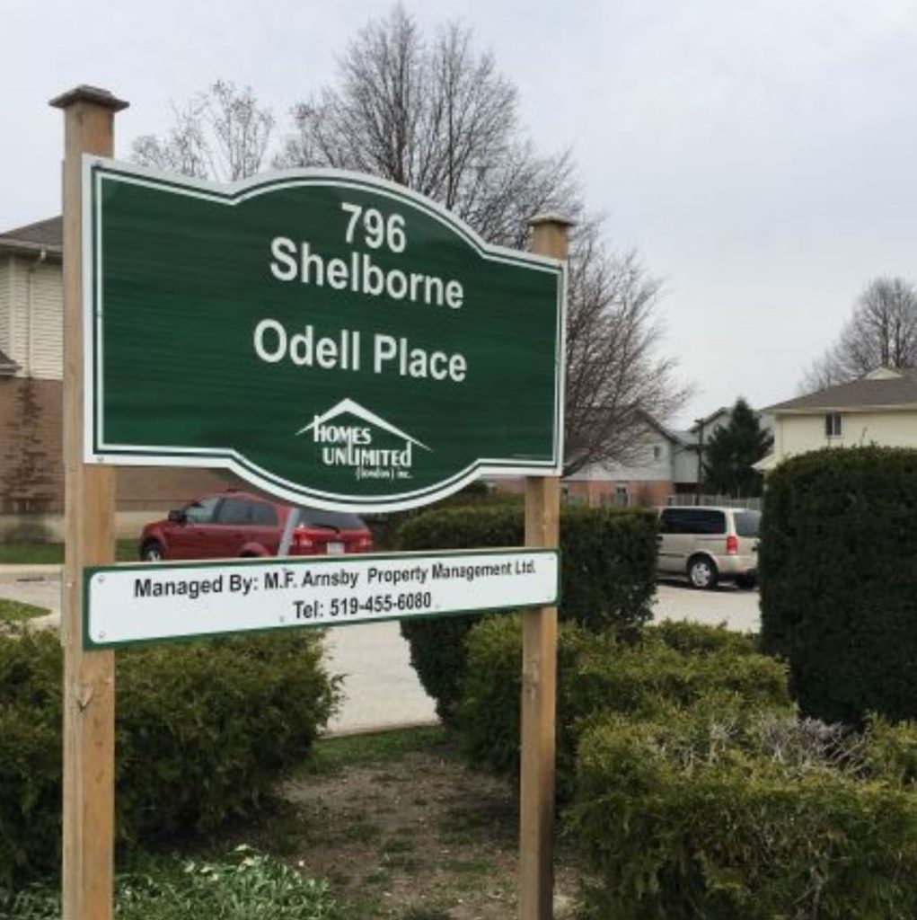 Shelborne Odell Place Road Sign